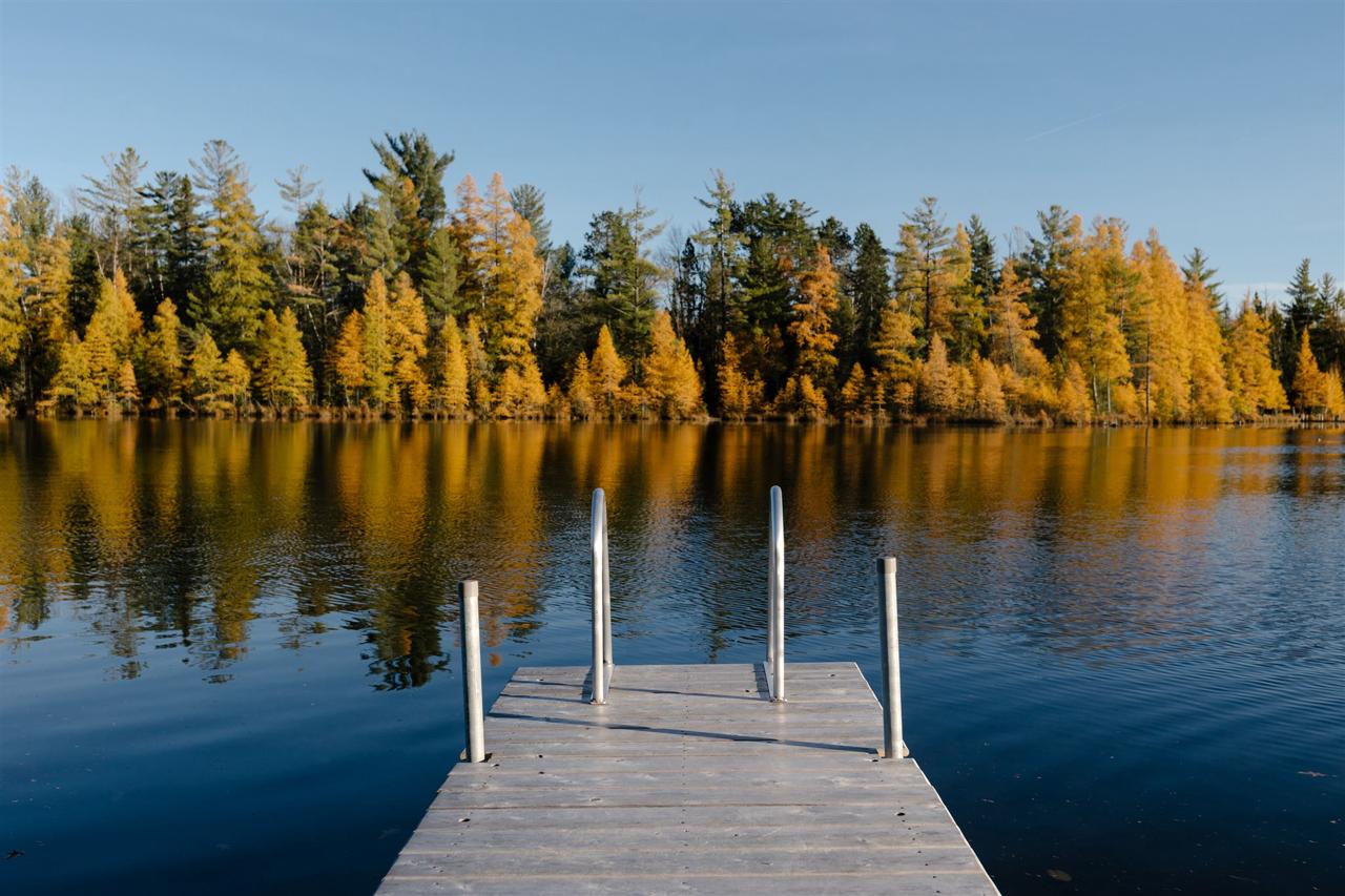 Dock looking out to Crooked Lake
