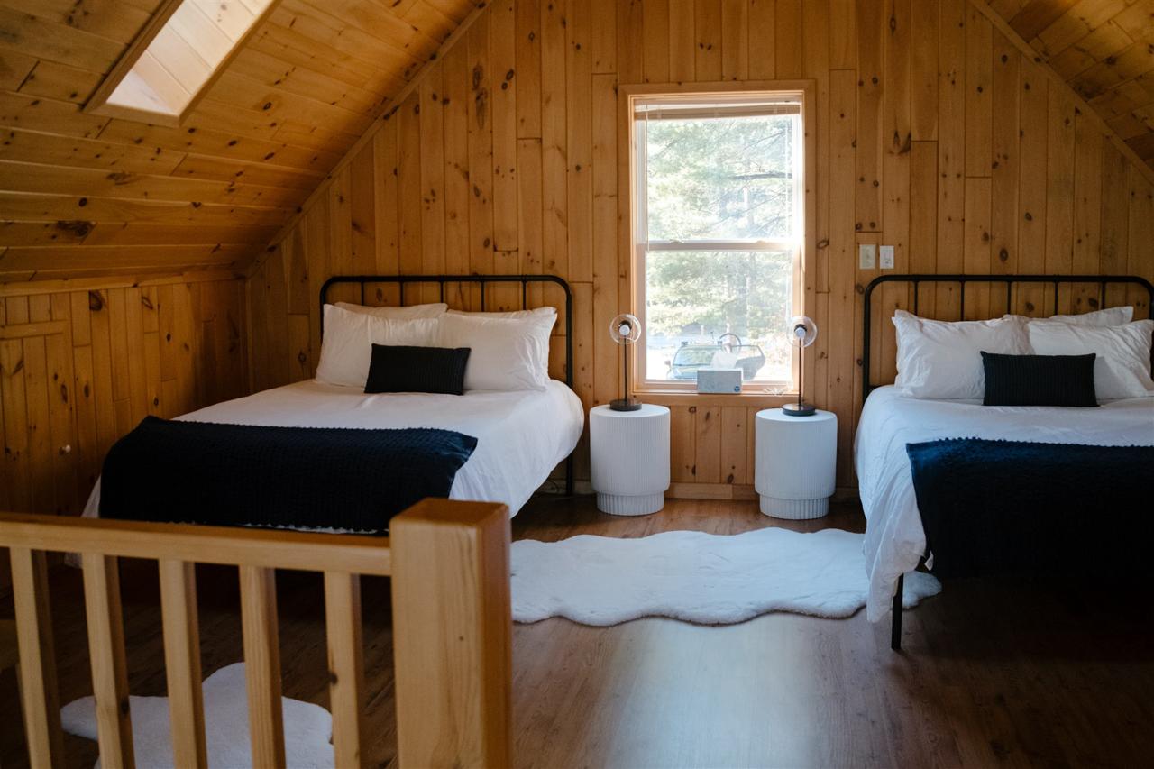 Loft bedroom with skylight